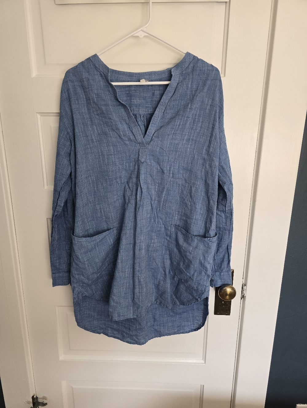 Seafolly Boyfriend Beach 100% Cotton Shirt Chambray Medium
